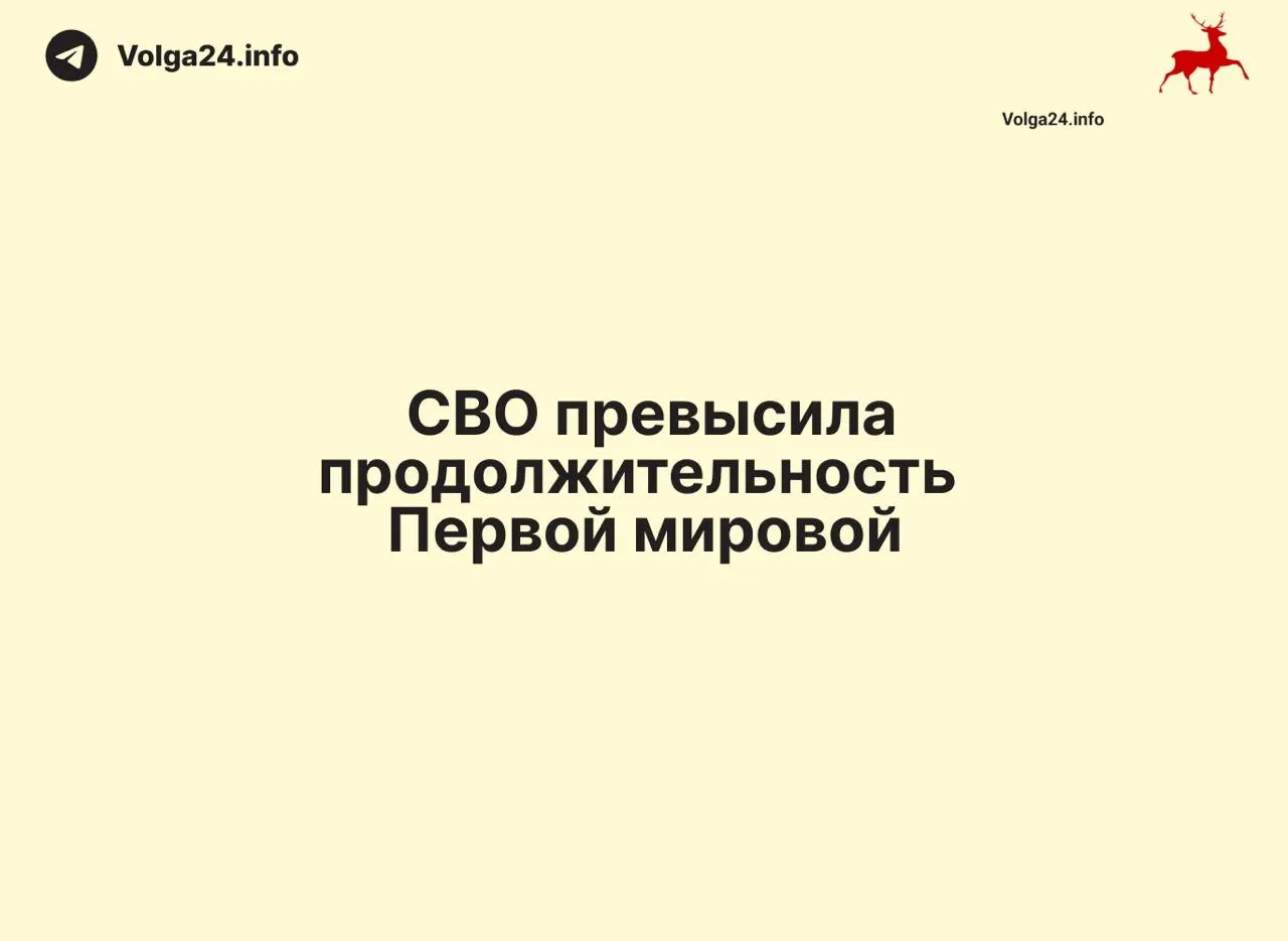 С момента начала 24 февраля 2022 года конфликт длится 1569 дней — на один день больше, чем Первая мировая война (1568 дней). Это делает боевые действия одним из самых затяжных в современной истории России.