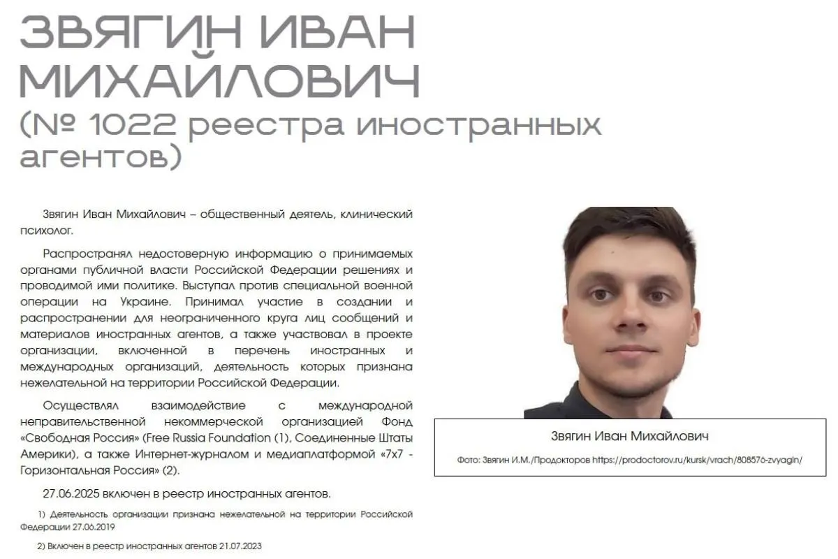 Иван Звягин заявил, что материалы Минюста публично дискредитируют его как профессионала, нарушают презумпцию невиновности и ограничивают конституционные права; он обратился в суд.