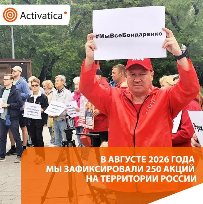 В августе по всей России зафиксировано около 250 протестных акций; рост числа митингов, массовые задержания и новые лозунги за мир.