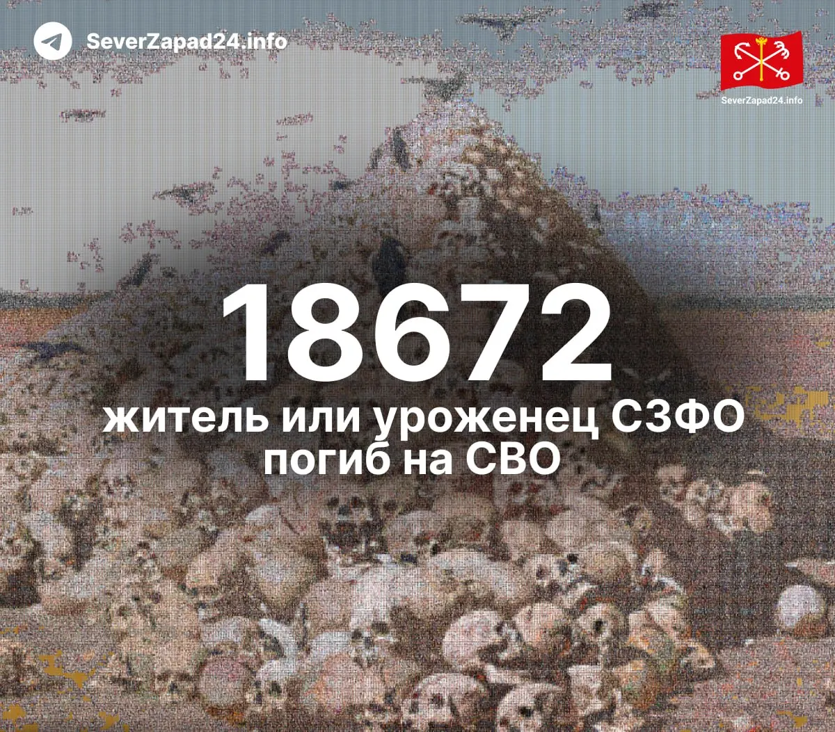 Обзор региональных потерь в Северо‑Западном федеральном округе: общая цифра и распределение по регионам, включая Санкт-Петербург и Ленинградскую область.